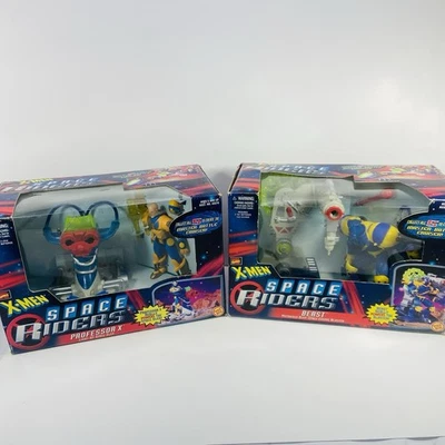 Figuras de acción Marvel X-Men Space Riders BEAST & PROFESSOR X 1997 de Toy Biz Foto 1 de 4