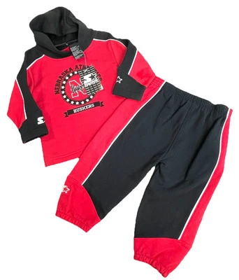 Sudadera con capucha y pantalones Nebraska Corn Huskers Starter Brand para niños pequeños 18 Mos Foto 1 de 4