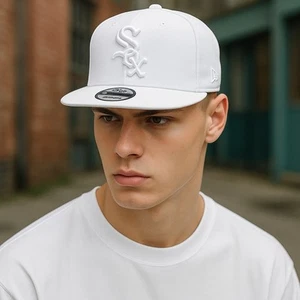 Herren New Era 9Fifty weiß/weiß Chicago White Sox MLB Custom Snapback EUC - Bild 1 von 12