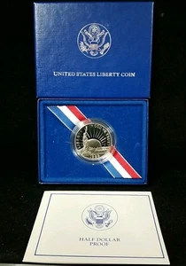 1986-S PROOF Statue of Liberty Commemorative Half Dollar W Box/Ogp ST1 - Picture 1 of 2