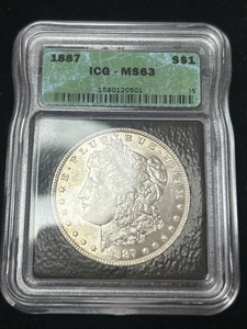 SASA 1887 Morgan Silver Dollar MS63 ICG - Bild 1 von 5