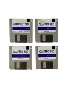 Original 1989 Borland Quattro Pro 3.5 Floppy Disks Purple Variant Rare - Picture 1 of 2