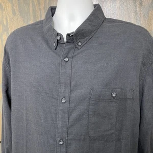 Quicksilver Firefall Men's XXL Dark Gray Faded Black Micro-Stripes Shirt NWT $55 - Picture 1 of 12