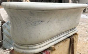 BEAUTIFUL ARABASCAO WHITE DESIGNER ESTATE BATHTUB - IBT1 - Picture 1 of 1