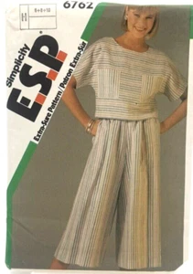 Simplicity Easy to Sew Pattern #6762  Sizes N: 6-8-10 Pullover Top & Culottes - Picture 1 of 2