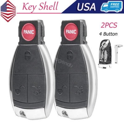 2 fundas de repuesto para llavero remoto 4b para Mercedes Benz E C R CL CLK SLK Foto 1 de 4