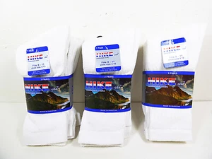 White Cotton Crew Socks 9 Pairs Mens Womens Boys Girls size 9-11 Sport Sock Pair - Picture 1 of 4