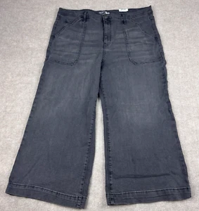 Womens High Rise Wide Leg Jeans Size 20 Gray Baggy Palazzo Ankle TT Time and Tru - Picture 1 of 15