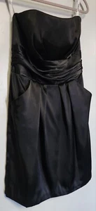 Mini vestido de cóctel negro sin mangas de dama de honor de David tiene bolsillos talla 12 - Imagen 1 de 6