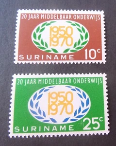 Suriname 1970 20th Ann Secondary Education SG670/1 MNH UM unmounted mint - Imagen 1 de 1