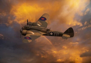 Bristol Blenheim fiery sky  canvas prints various sizes free delivery - Picture 1 of 1