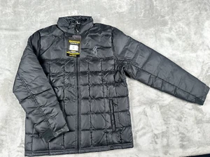 Browning Windy Mountain Black Stand Up Collar Zip Up Mens Down Jacket Large NWT - Picture 1 of 8