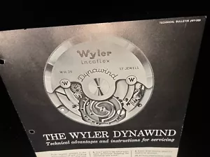 Folleto de reparación vintage Wyler Dynawind original década de 1950 vintage relojero consejos - Imagen 1 de 1
