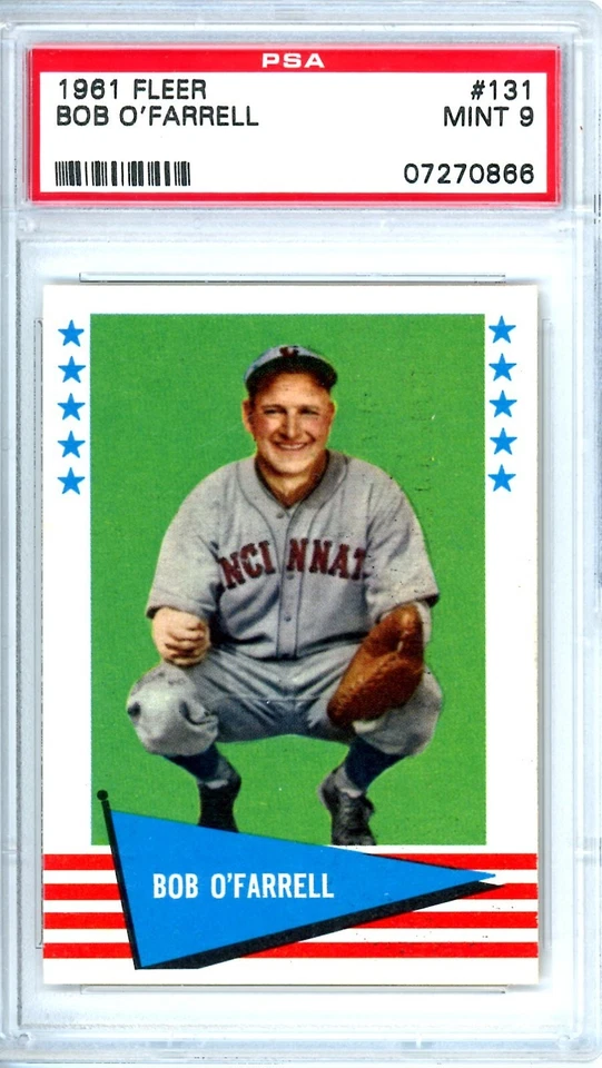 1961 Fleer Baseball All-Time Great SET BREAK   #131    PSA 9 Bob O'Farrell - Image 1 of 1