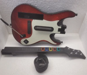 Nintendo Wii Guitar Hero 5 Band Hero Guitar Wireless GH5 Red White with Strap - Bild 1 von 4
