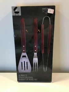 Chef Basics select 3 Piece stainless steel BBQ Tool Set outdoor cooking - Picture 1 of 8