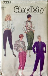 Simplicity 7225 Retro Knickerbockers Jacket Waistcoat - Sz 10 Uncut Unused - Picture 1 of 2