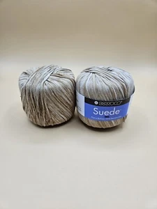 Berroco Suede 2 Tan Skeins Of Yarn, 100% Nylon, Italy, New Old Stock - Picture 1 of 4