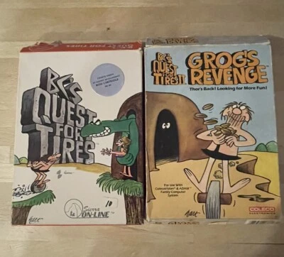 ColecoVision BC's Quest for Tires and Grog’s Revenge Video Games Complete In Box - Image 1 of 4