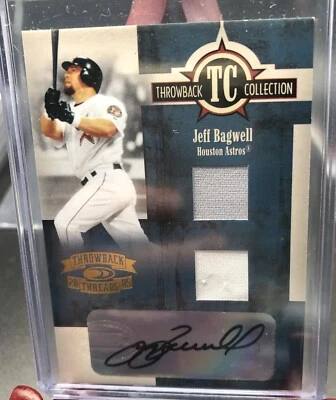 2005 DONRUSS THREADS THROWBACK COLLECTION JEFF BAGWELL /10 Auto Patch ASTROS - Image 1 of 3