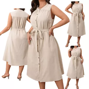 Abiti donna sera abito da lavoro costume vintage bottone formale taglie forti - Foto 1 di 10