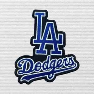 Los Angeles Dodgers LA Dodgers logo in Black & Blue Embroidery Patch - Picture 1 of 1