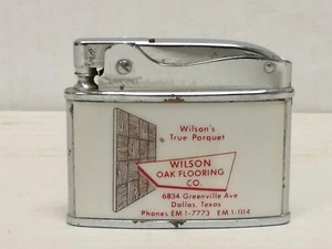 Flat Advertising Lighter Wilson Oak Flooring Co. Texas RARE Made In Japan - Picture 1 of 3
