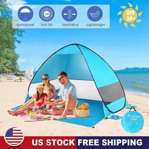 Pop Up Portable Beach Canopy Sun Shade Shelter Outdoor Camping Fishing Tent Mesh - Picture 1 of 17