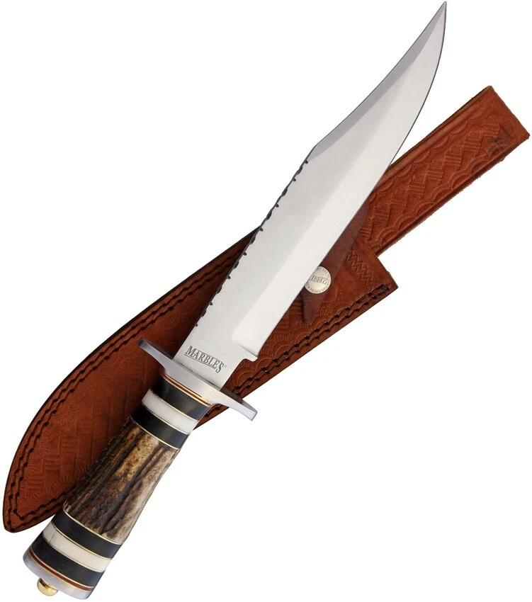 Marbles Bowie Knife - Stainless Fixed Blade - Leather Sheath - MR572