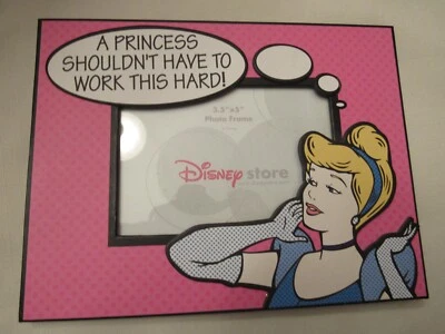 MARCO DE FOTOS NUEVO TIENDA DISNEY 3.5" X 5" - PRINCESA NO DEBERÍA TENER QUE TRABAJAR TAN DURO Foto 1 de 4