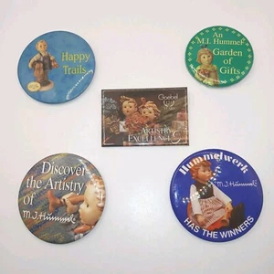 Lot of 5 Vintage Hummel Metal Pins Pinback Hummelwerk Goebel Happy Trails - Picture 1 of 8