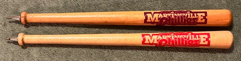 Lot of 2 Vintage Martinsville Phillies Baseball Bat Pens Cover
