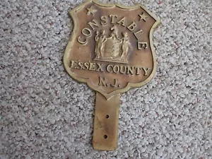 ESSEX COUNTY NEW JERSEY CONSTABLE AUTOMOBILE LICENCE PLATE TOPPER 1940S BX XXX - Picture 1 of 4