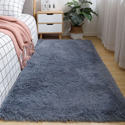 Washable Fluffy Shaggy Rugs 60x200cm Area Rug Non Slip Runner Floor Mat Carpet - Image 1 of 4