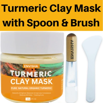 Turmeric Clay Mud Facial Mask Control Acne Brightening Deep Pore Cleansing 120G - Image 1 of 4