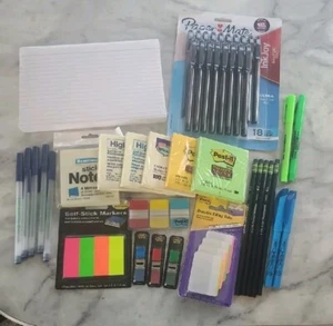 Office Supplies Mixed Bundle Lot/  Post It Notes, Pens, Pencils & More - All New - Picture 1 of 6