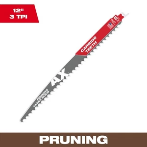 Milwaukee AX with Carbide Teeth for Pruning Clean Wood Sawzall Blades, 12in.L, - Picture 1 of 11