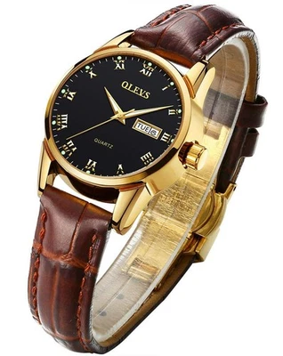 OLEVS Women's Business Dress Watches for Ladies Female Brown Leather Strap Sm... - Image 1 of 4