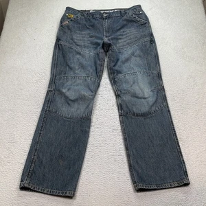 Bilt Iron Workers Motorcycle Jeans Mens 38x32 Blue Armored Knee Lined - Picture 1 of 19
