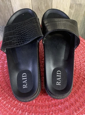 Sandalias sin cordones Raid para mujer 9M negras zapatos cómodos informales todos los días NUEVAS Foto 1 de 4