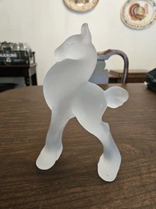 Heisey Imperial Clear Satin Glass Standing Horse Filly - Picture 1 of 10