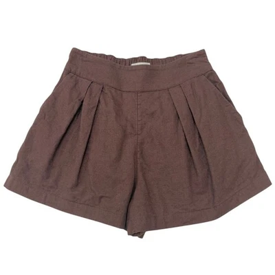 Abercrombie & Fitch Pantalones Cortos Pequeños Plisados Delanteros de Lino SH2 2993 Foto 1 de 4