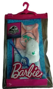 Barbie Jurassic Park Themenoutfit, Hut, Gürtel, Aufhänger, Reißverschlusstasche - Dinosaurier, Film - Bild 1 von 6