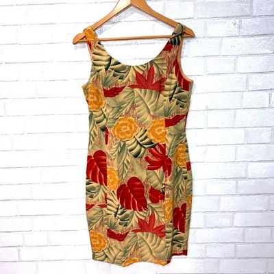 Vestido Vaina Vintage Ann Taylor 100% Seda Tropical Floral Talla 6 (Pequeño) Resort Foto 1 de 4