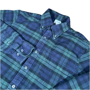 Camisa de franela a cuadros verde y azul Brooks Brothers Regent Fit para hombre peso medio - Imagen 1 de 5