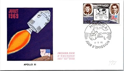 Monaco SC# 772 FDC 1970 Apollo XI July - A02729 - Image 1 of 2