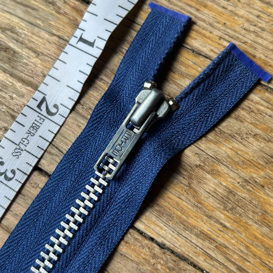 VTG 1970’s PRIDE Zipper Rainbow YKK Heavy Duty Separating No.5 20” Nickel BLUE - Image 1 of 4