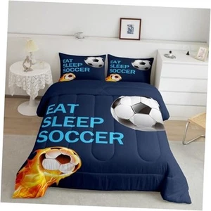 Soccer Comforter Set for Kids Boys Girls Football Sports Games Full Multi 35 - Picture 1 of 7