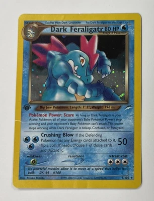 2000 Pokémon Dark Feraligatr 1st Edition #5/105 Neo Destiny Holo Rare - Image 1 of 3