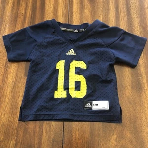Michigan Wolverines #16 Adidas Kleinkind Säugling Baby Fußball Trikot 12M authentisches Etikett - Bild 1 von 8